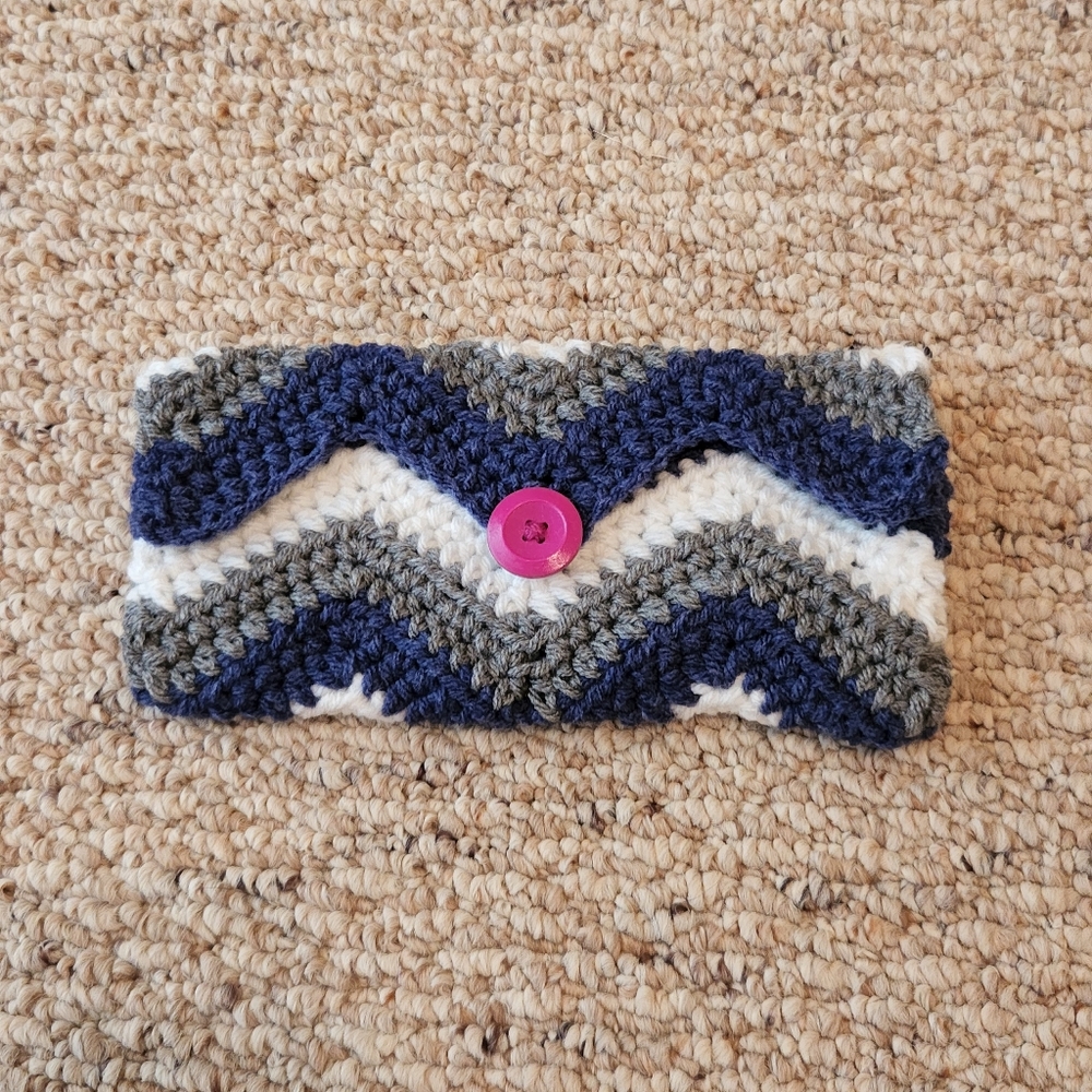 Handmade Crocheted Chevron Clutch